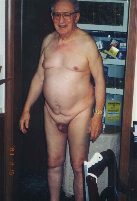 Older Grandpa Walking Naked Nude