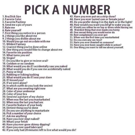Lezzieee On Twitter Pick 5 Numbers And Ill Answer Them Below Or In A