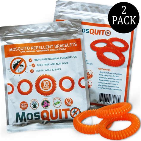 20 Piece Mosquito Repellent Bracelet Band Up To 200 Hours Per Bracelet
