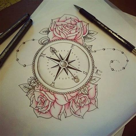 Flower Flower Tattoo Compass Tattoo Compass And Tattoo Image