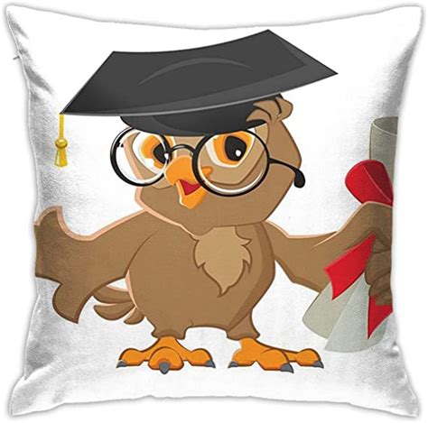 Graduation Cute Owl With Cap And Diploma Finishing University Themed