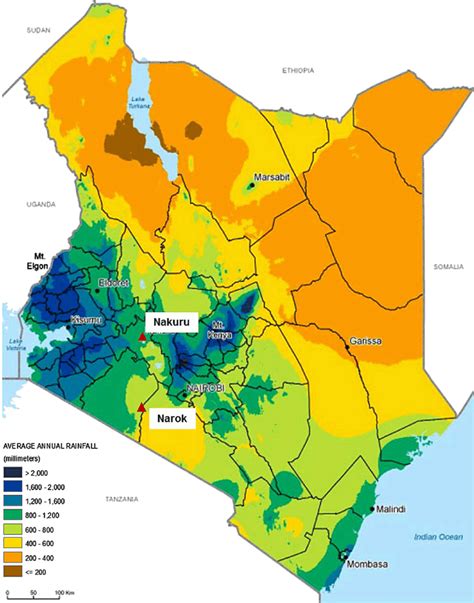 Map Of The Two Research Areas Narok And Nakuru Districts In The Kenyan