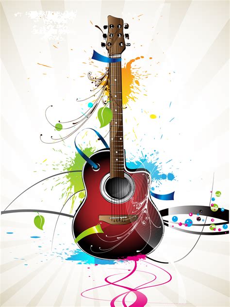 Iseng Desains Artistic Guitar Vector