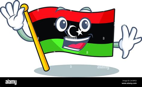 Waving Flag Libya Cartoon Isolated The Mascot Stock Vector Image And Art