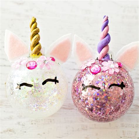 Diy Unicorn Ornaments How To Make These Glitter Baubles Christmas