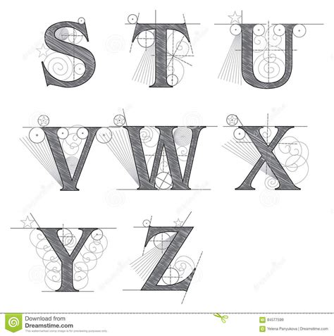 Architectural Letters For Design Stock Vector Illustration Of Print