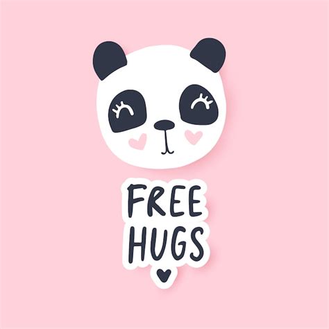 Premium Vector Free Hugs Cute Panda Vector Illustration Funny