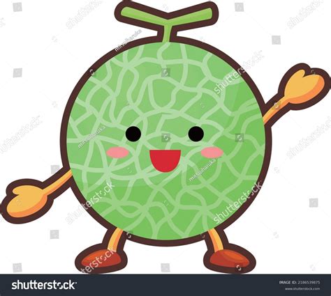 Illustration Cute Melon Character Raising One Stock Vector Royalty Free 2186539875 Shutterstock