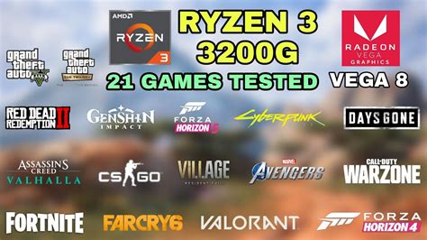 Ryzen 3 3200g Vega 8 In Late 2021 21 Games Tested Youtube