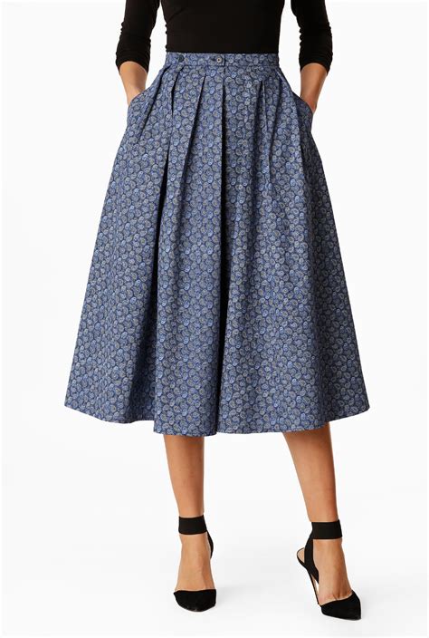 Paisley Print Cotton Midi Skirt In 2020 Skirt Outfits Modest Cotton