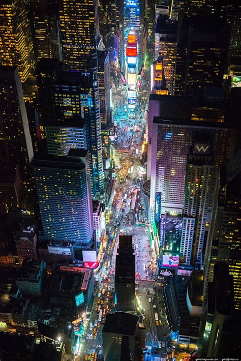 Times Square Night View New York From Above Times Square New York