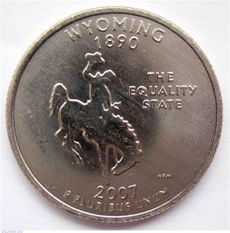 State Quarter 2007 D Wyoming Quarter 50 State Series 1999 2008