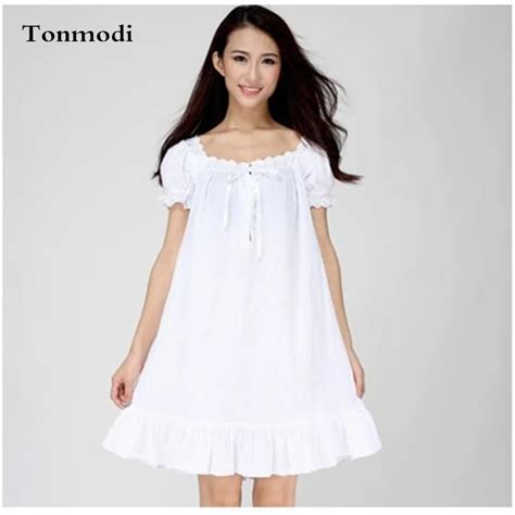 women nightgowns royal sleepweare white nightdress summer woven cotton robe women sleepshirts