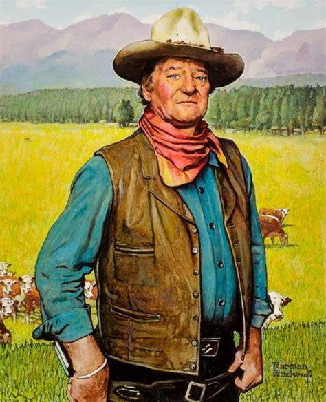 Raised printed john wayne cactus art. MONUMENTAL PORTRAIT OF JOHN WAYNE BY NORMAN ROCKWELL ...