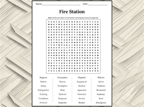 Fire Station Word Search Puzzle Worksheet Activity Teaching Resources