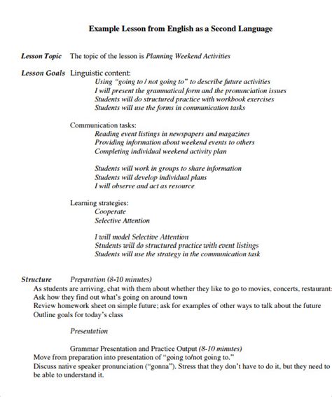 Free 11 Sample Lesson Plan Templates In Pdf Ms Word