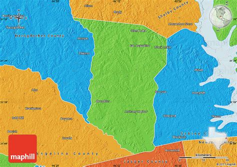 Political Map Of San Augustine County