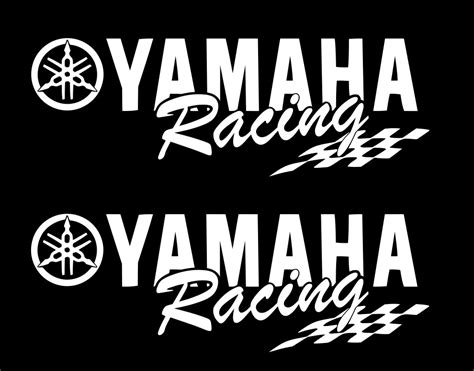 Amazon com 12 5 xxl yamaha v star yz checkered flag motorcycle. (2) WHITE Yamaha Racing Decal Sticker Motocross Jetski ...