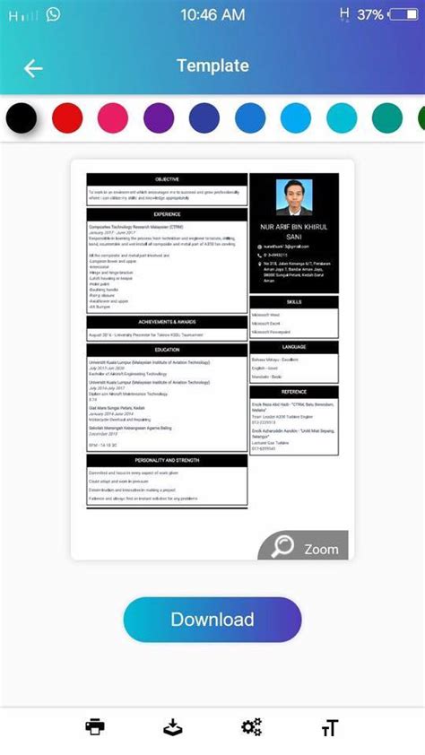 Demikian permohonan lamaran kerja ini saya buat, atas perhatian bapak/ibu pimpinan. Cara Nak Buat Resume Guna Aplikasi Di Smartphone - REMAJA