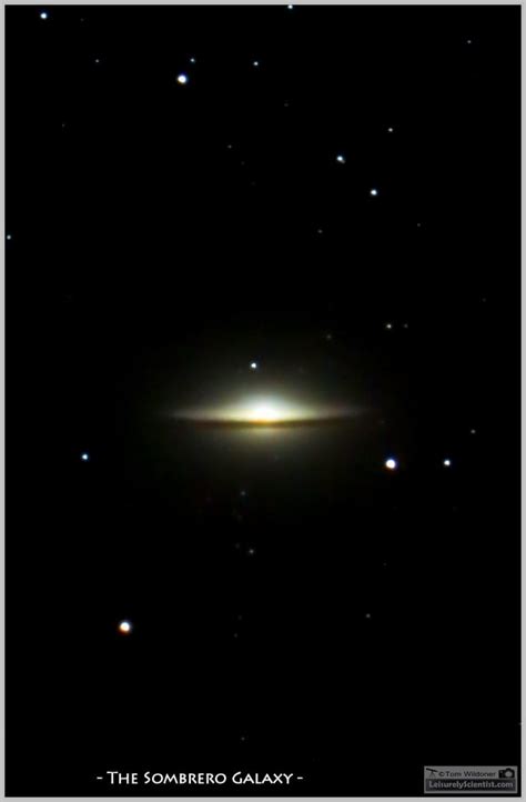 A Short Exposure Of The Sombrero Galaxy Messier 104 M104 In Virgo