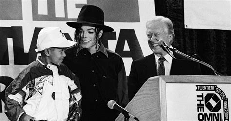 Michael Jackson Jimmy Carter Emmanuel Lewis At Atlanta Immunization