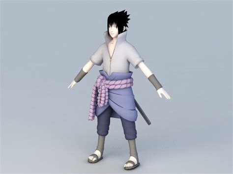 Naruto Shippuden Sasuke Uchiha 3d Model 3ds Max Files Free Download Modeling 39277 On Cadnav