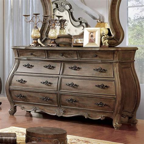 Furniture Of America Duly Wood 9 Drawer Dresser In Rustic Natural Tone