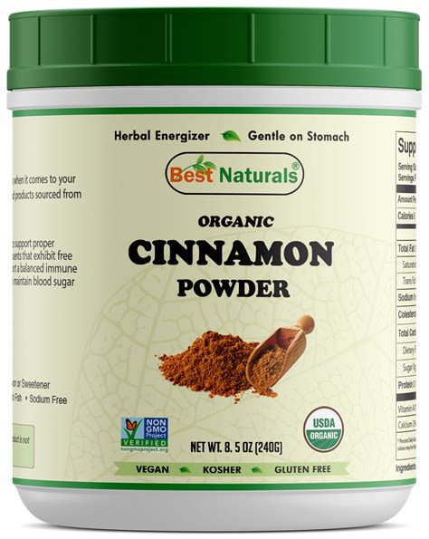 Best Naturals Certified Organic Cinnamon Powder 85 Oz 240 Gram Non