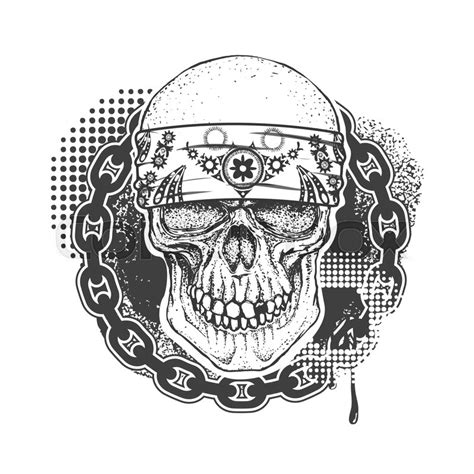 Gangster Skull Emblem On White Stock Vector Colourbox
