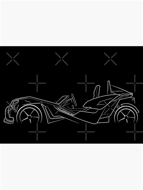 Polaris Slingshot Profile Stencil White Poster For Sale By Mal