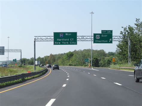 Massachusetts Interstate 84 Westbound Cross Country Roads