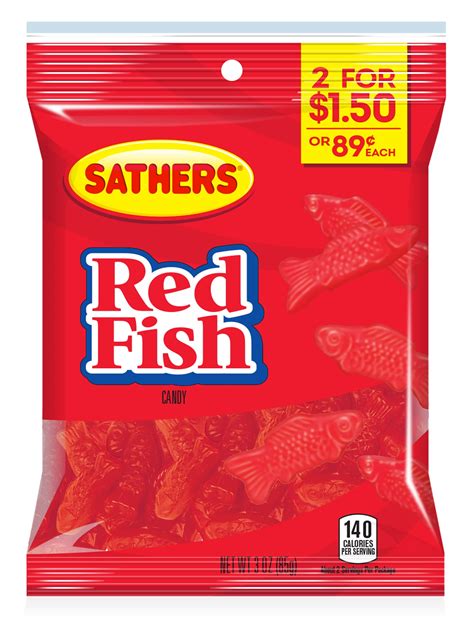 Sathers Red Fish Gummy Candy 3 Oz
