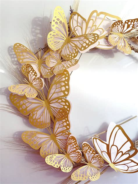 20 Gold Butterflies Wall Decor Butterfly Decorationpaper Etsy