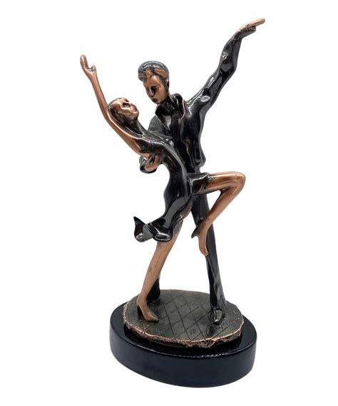 Deal1sales Bronzetone Dancing Couple Figurine Couple Dancing