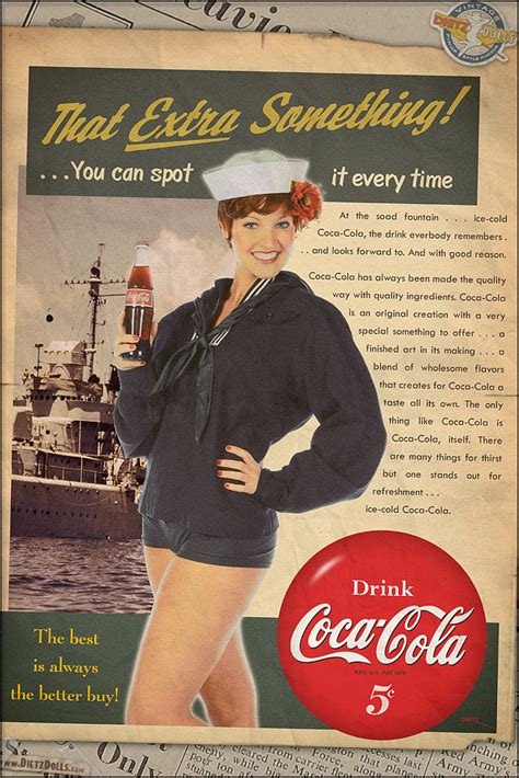 Dietz Dolls Pinups A 1940s Style Coca Cola Advertisement Recreation