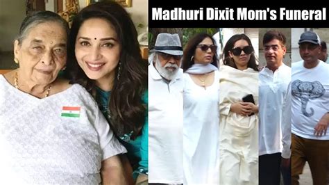 Madhuri Dixit S 91 Year Old Mother Snehlata Dixit S Funer L Youtube