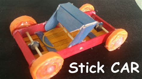 How To Make A Rubber Band Powered Car Using Wooden Sticks Creative