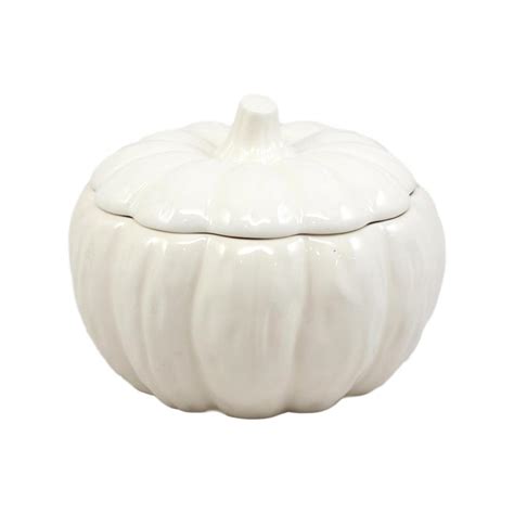 White Ceramic Halloween Pumpkin Soup Bowl With Lid Dongsheng