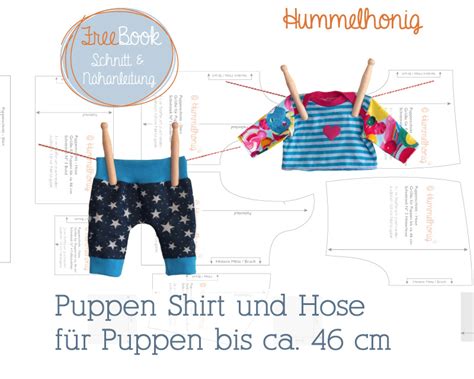 Schnittmuster tasche kostenlos zum ausdrucken. Kostenlose Schnittmuster Puppen Shirt & Hose (Bis ca. 46cm) von Hummelhonig | Free Patterns