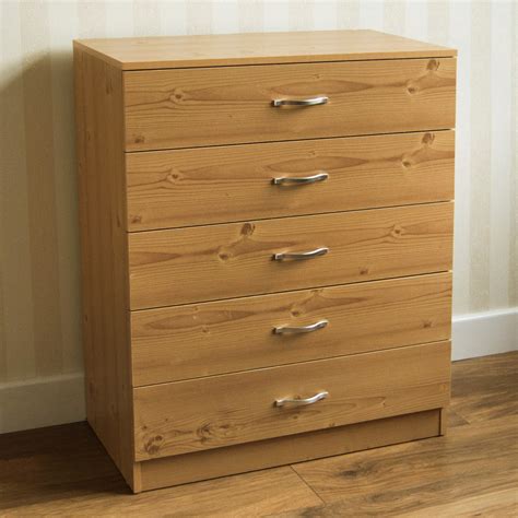 Riano Pine 5 Drawer Chest Bedroom Modern