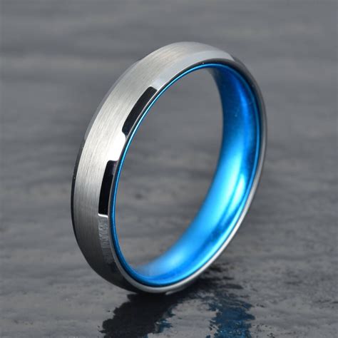 Https://wstravely.com/wedding/anodized Blue Tungsten Wedding Ring