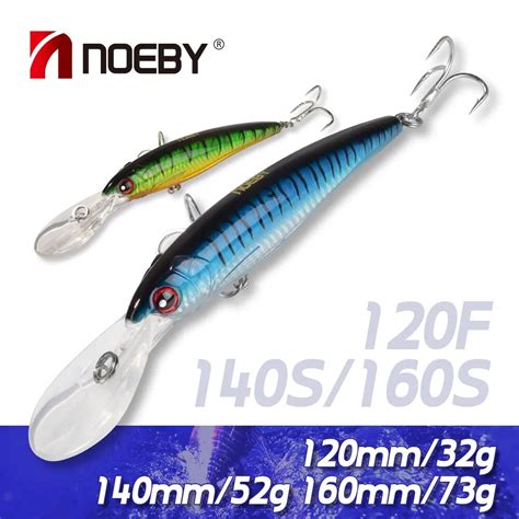 Noeby Trolling Minnow Fishing Lures 12cm 14cm 16cm Floating Slow