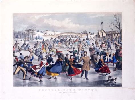 Central Park Winter The Skating Pond 1862 Currier And Ives