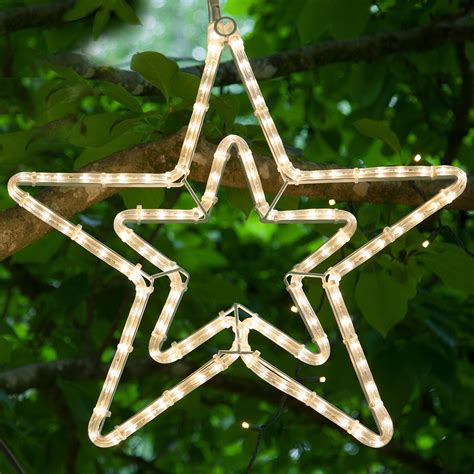 Led Double 5 Point Star Warm White Lights