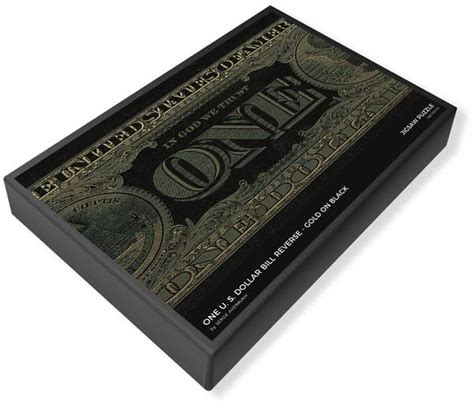 One U S Dollar Bill Reverse Gold On Black Jigsaw Puzzle By Serge