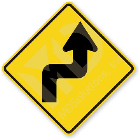 Road Signs In The United W1 Series Curves And Ve Stock 43 Off