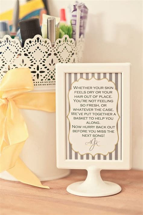 With these 25 bridal shower gift basket ideas, her bridal shower will be one she will cherish forever. Pamper Wedding Guests with a DIY Bathroom Essentials ...