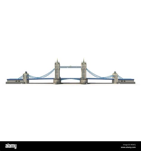 Famous Tower Bridge London Uk On White Side View 3d Illustration