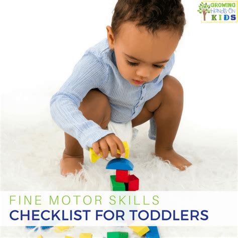 Fine Motor Skills Checklist For Toddlers 18 Months 36 Months Old