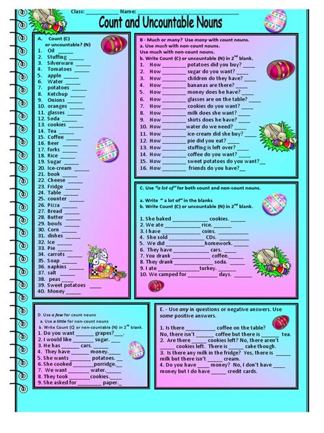 Countable And Uncountable Nouns Noun Cuisine